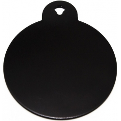 Engraved Large Black Circle Dog Tag - Cat Tag